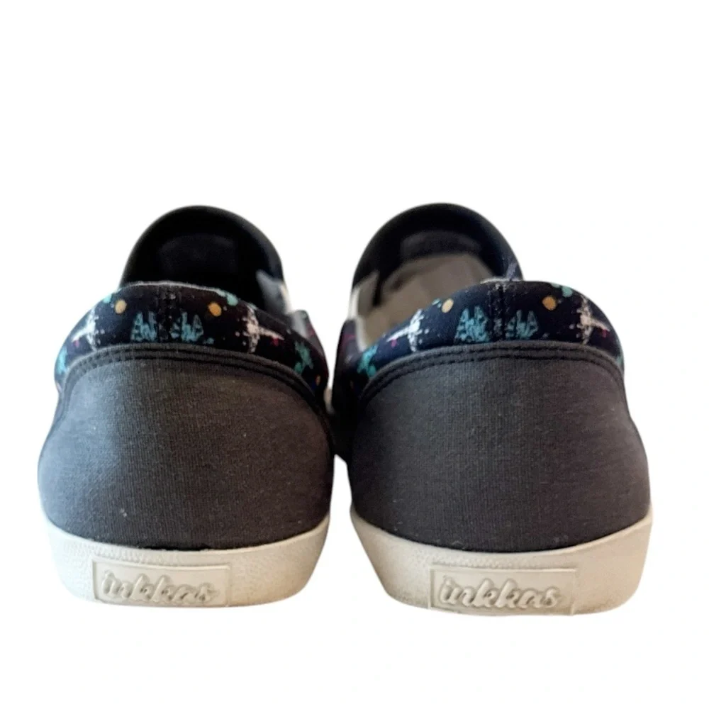 Inkkas Unisex Star Wars Black Graphic Print Slip Ons Spacecraft Size 12 M /14 W